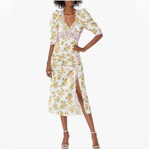 For Love And Lemons Floral Midi Dress size L only work once!